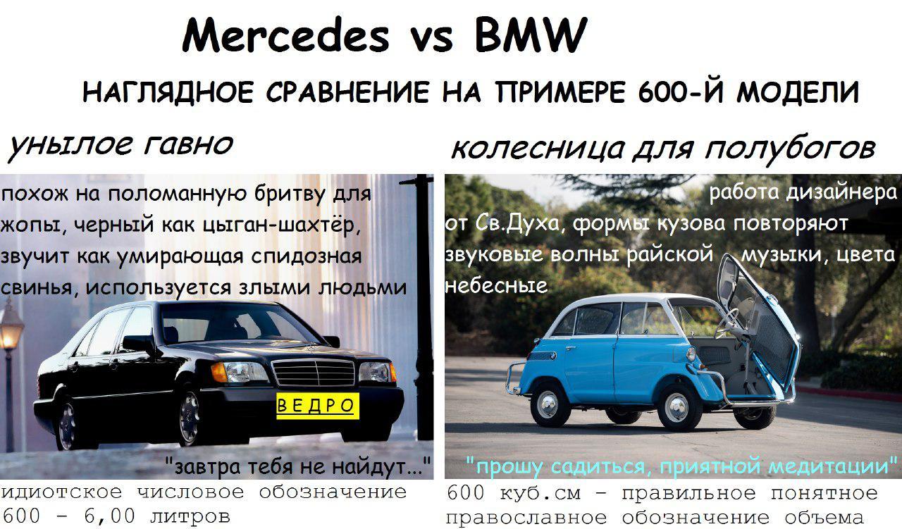 Mercedes vs BMW. Trash humor post... - My, Mercedes, Bmw