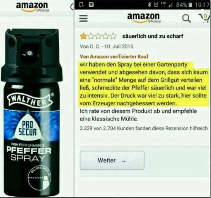 Pepper spray at Amazon - Pepper spray, Amazon, Review, Screenshot