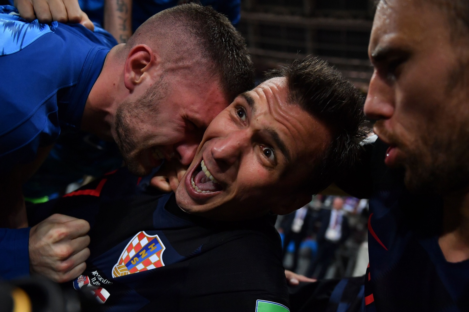 Croats celebrated the second goal so fieryly that they accidentally dropped the photographer - Sport, Football, 2018 FIFA World Cup, Croatia national team, Photographer, Curiosity, Goal celebration, GIF, Longpost