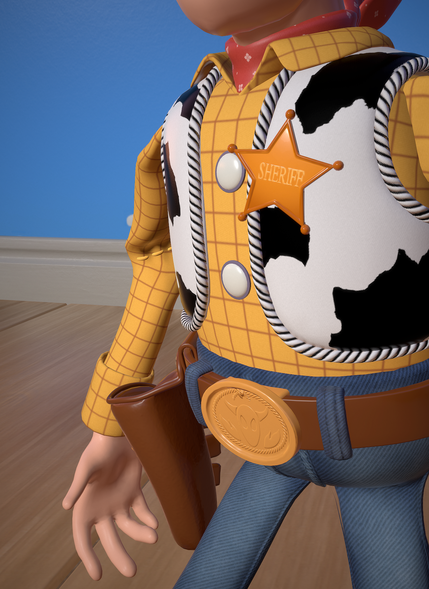 Pixar's Cowboy Woody fan art - Моё, 3D, Pixar, Шериф Вуди, Фан-Арт, Гифка, Длиннопост