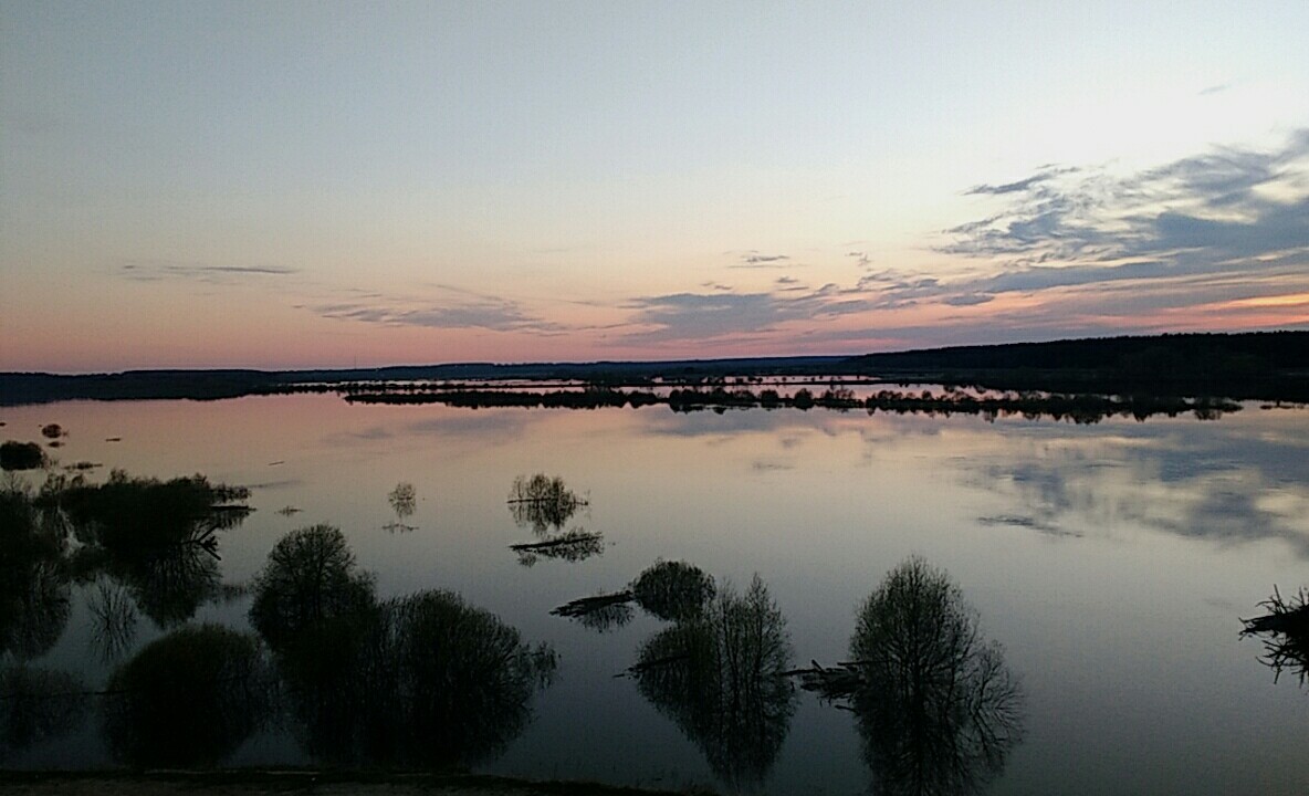 Sunset on the Oka - My, River, No filters, Sunset, Oka