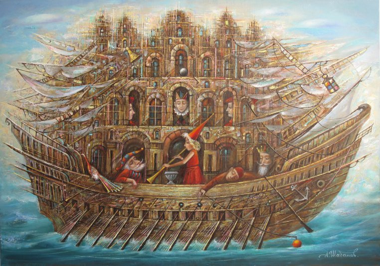 SHIP. Oil on canvas, 50 * 60 - My, Shabanov, Painting, Creation, Oil painting, Painting, Butter, Ship