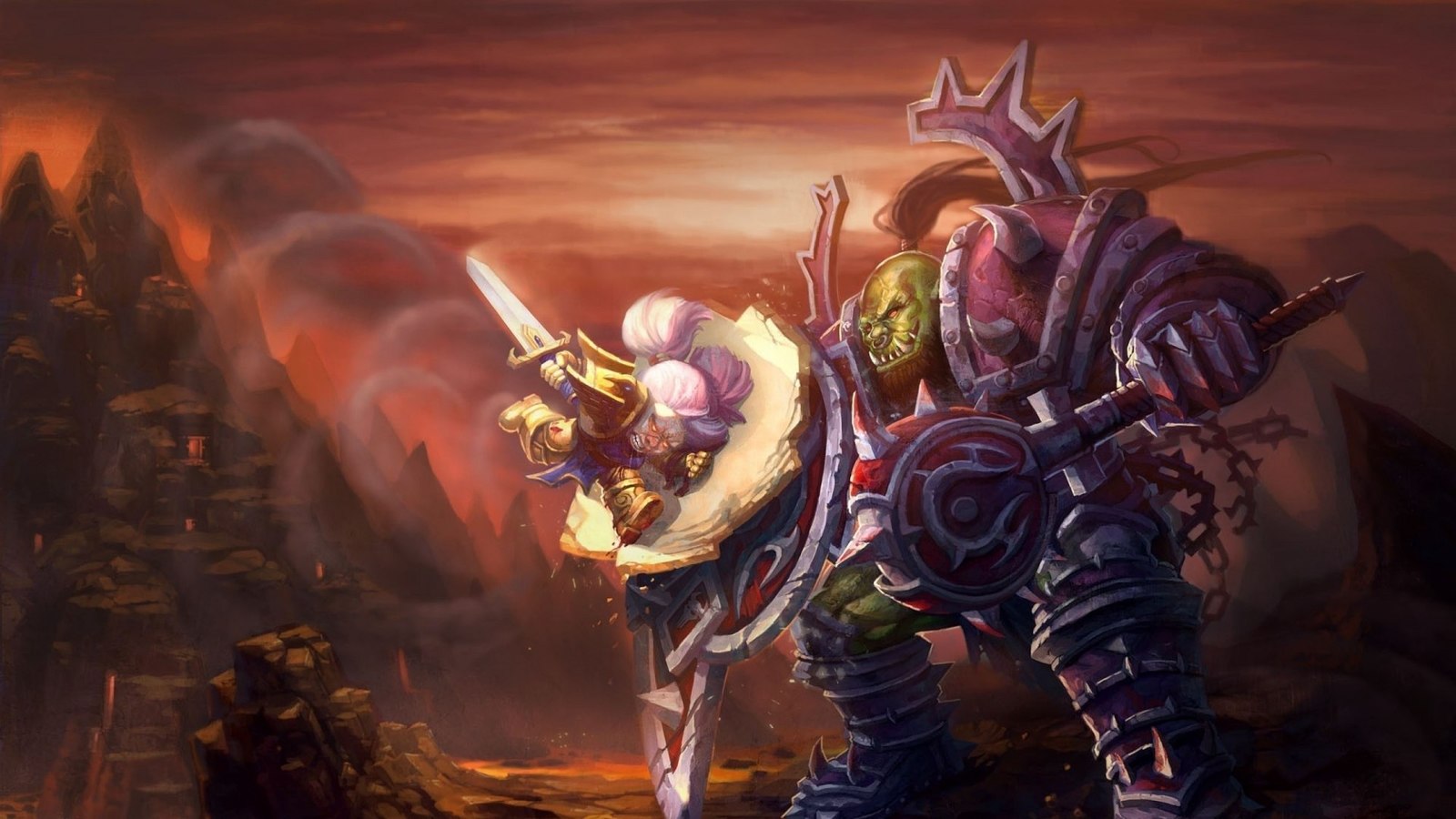 Two very different warriors - Wow, World of warcraft, Warcraft, Blizzard, Game art, Creation, Horde, Alliance