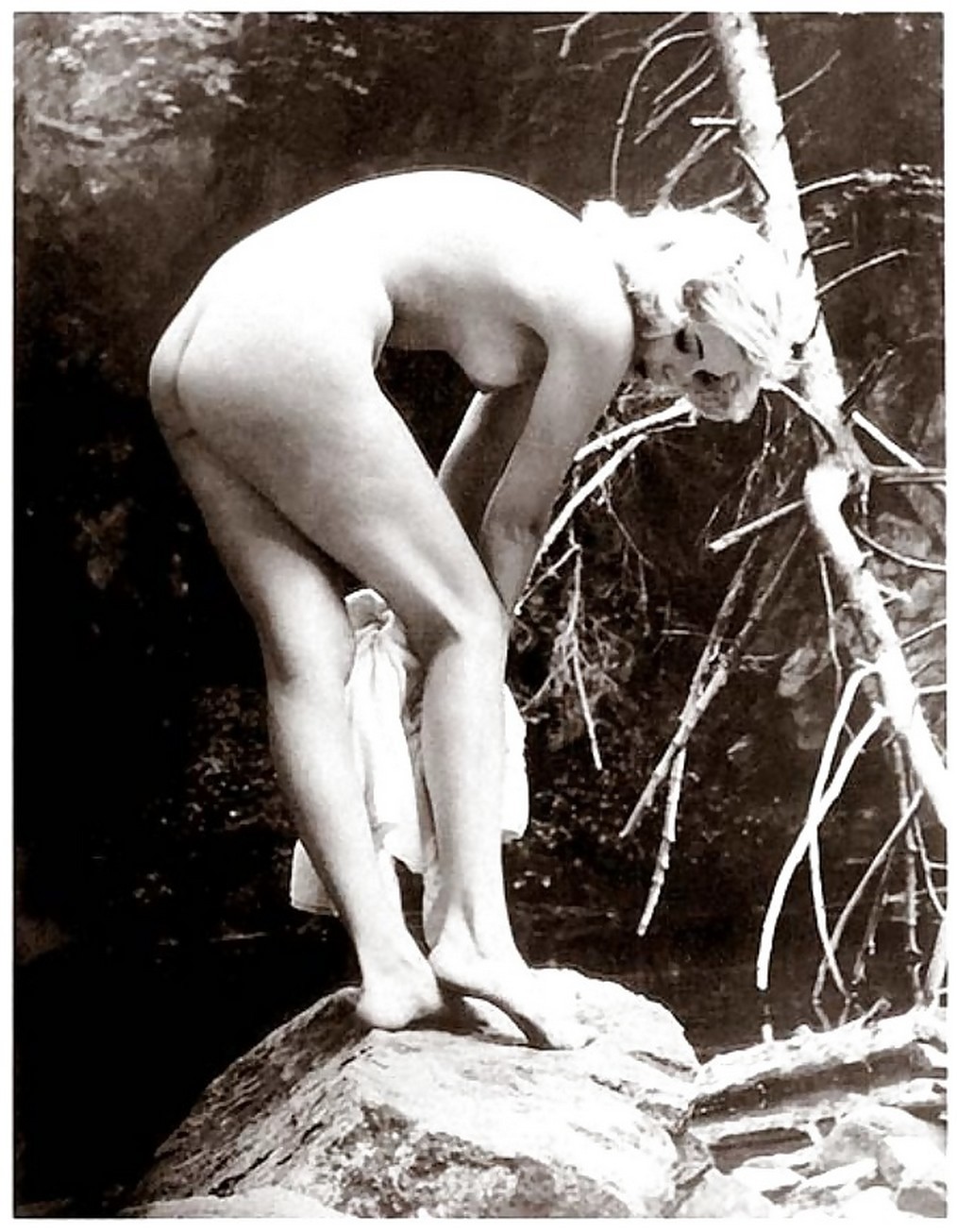 Retro photo (Vintage lady's & Nature) - NSFW, Old photo, Black and white photo, Girls, Boobs, Pubes, Longpost