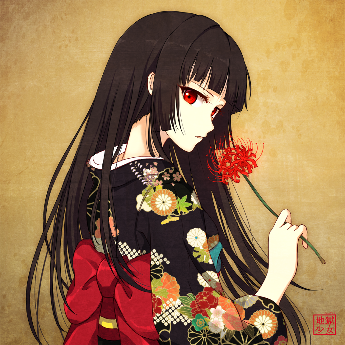 Адская девчонка - Anime Art, Аниме, Jigoku Shoujo, Enma Ai, Rin yuu