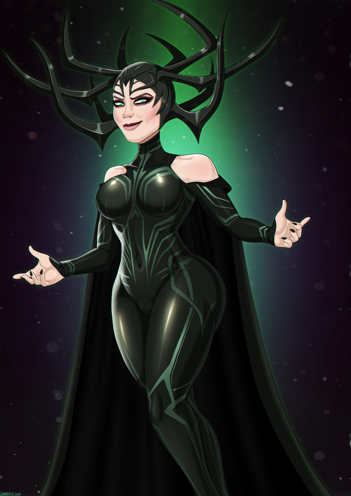 Goddess of Death Is Gonna Be Raped - NSFW, Тор 3: Рагнарек, Хела, Marvel, Арт, Рисунок, Попа, Shadman