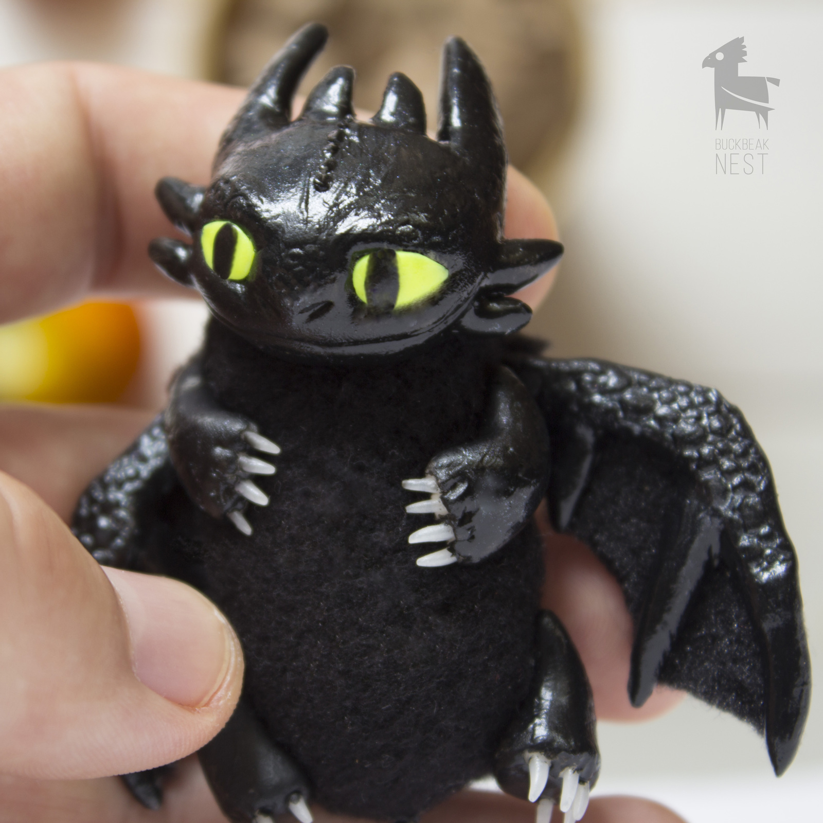 Night Fury / Night Fury - My, Night fury, Cartoons, With your own hands, Handmade, Handmade, The Dragon, Needlework, Polymer clay, Longpost, How to train your dragon