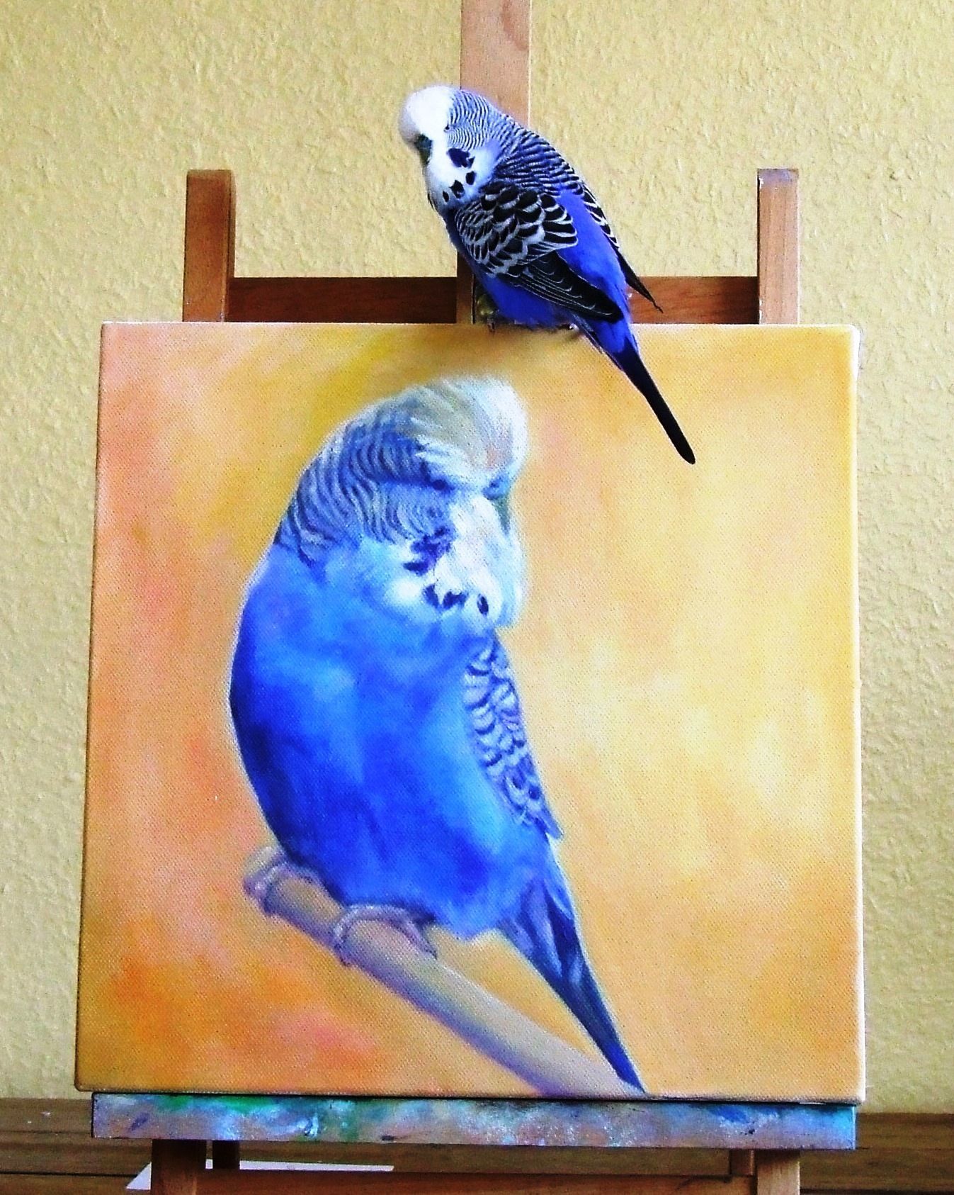 Self-portrait - A parrot, Painting