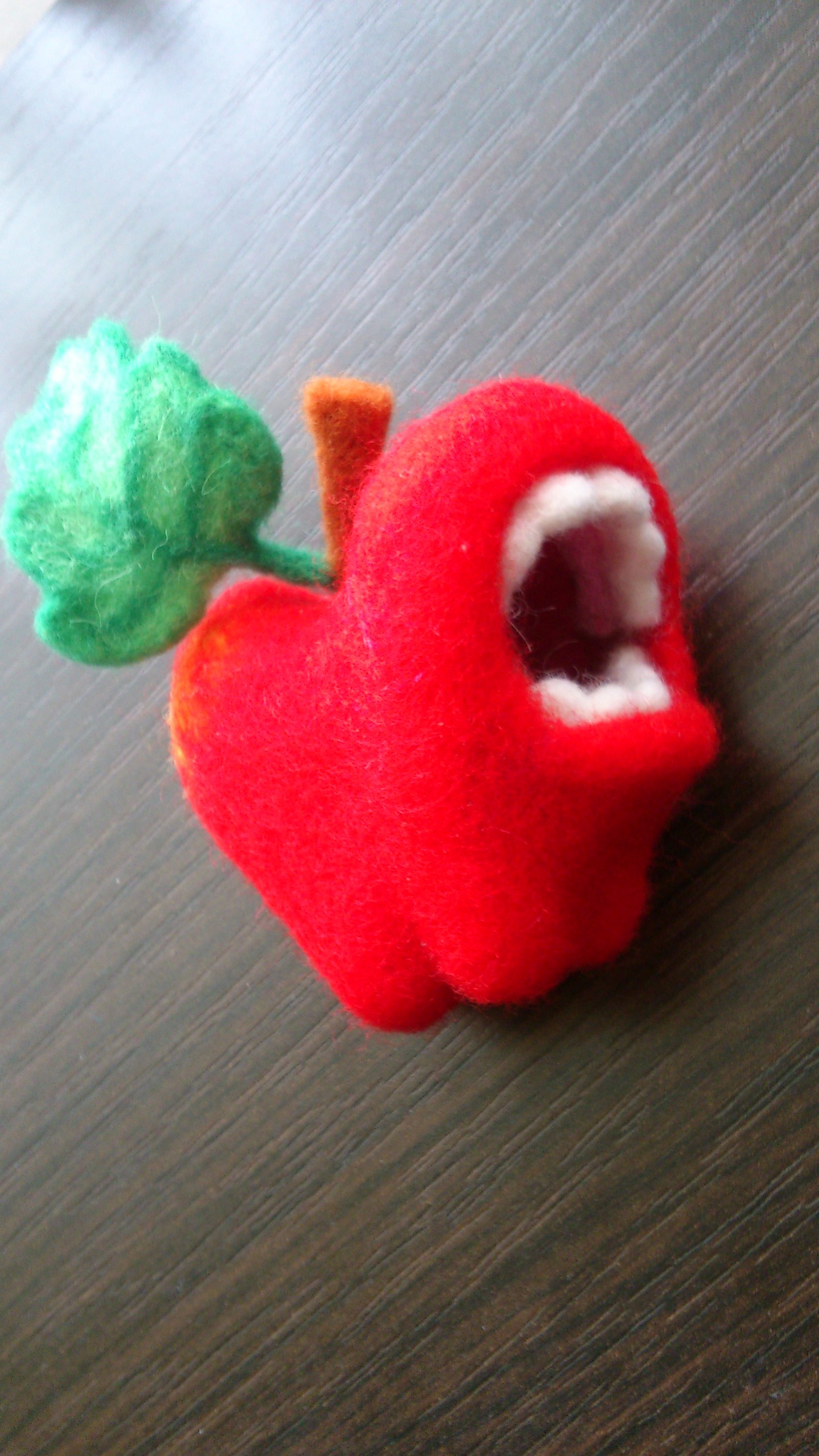 Apple - Original!!! - My, Handmade, Dry felting, Apple, Original, Apples, Paradise Lost, Free time, Needlework without process, Longpost