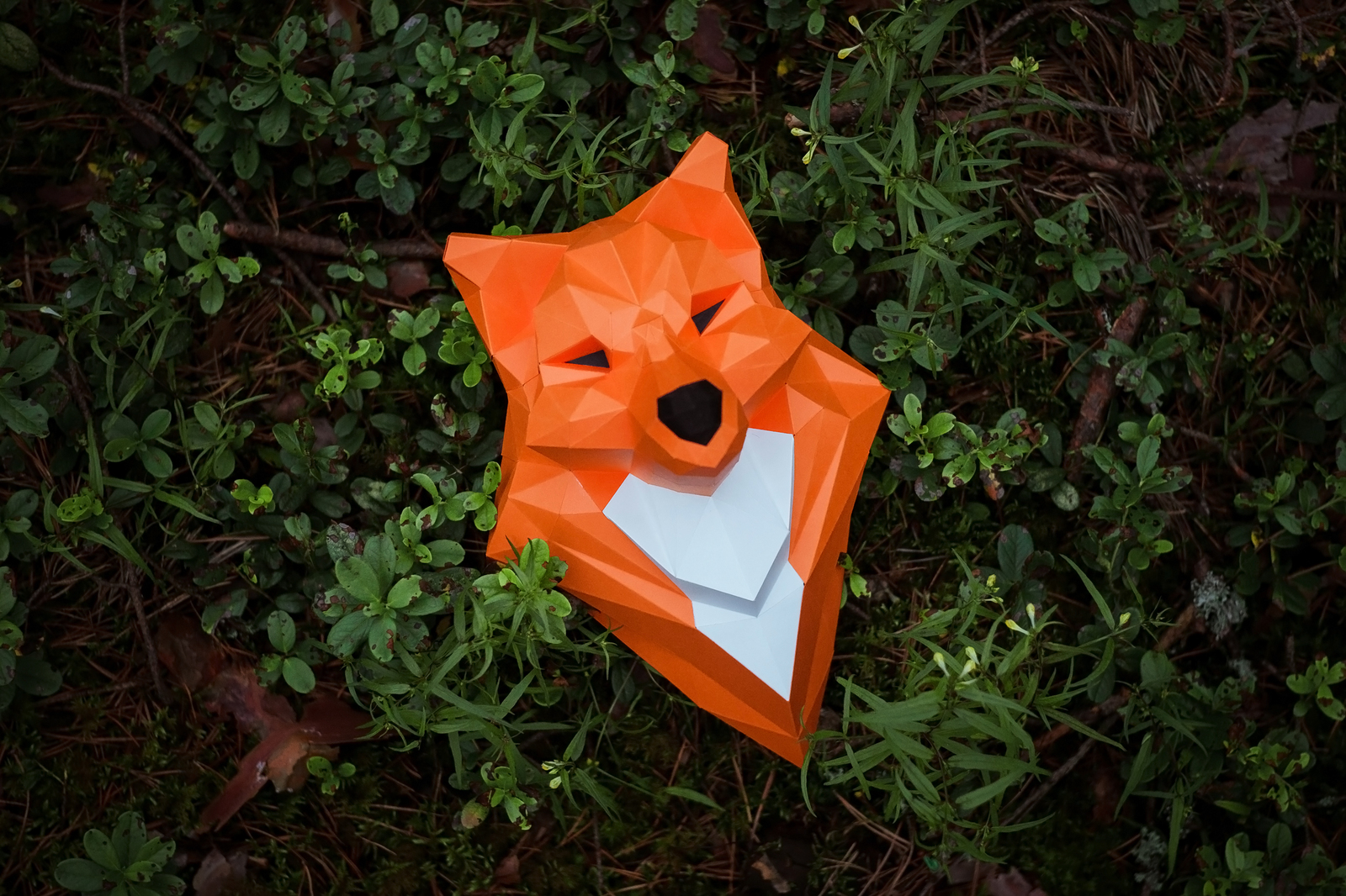 Fox totem in paper incarnation - My, Papercraft, Pepakura, Low poly, 3D, Handmade, Longpost