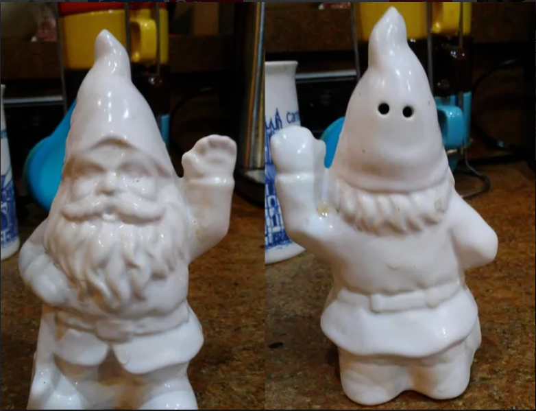 Salt shaker with a surprise - salt shaker, Gnomes, White