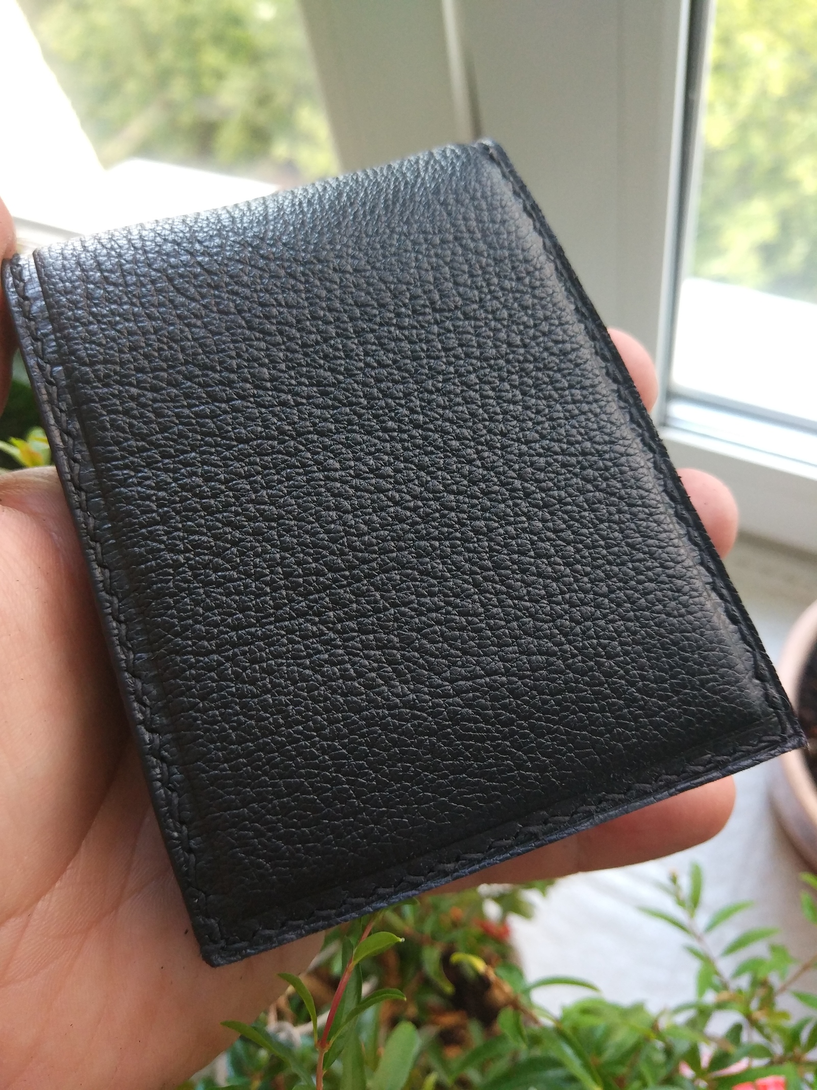 Classic wallet with coin compartment. - My, Leather, Leather products, With your own hands, Wallet, Handmade, Longpost, Handmade