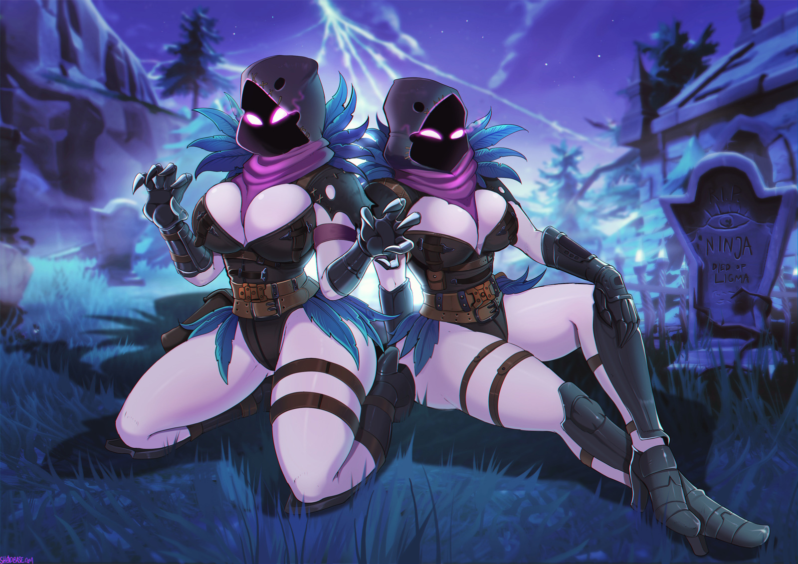 FORTNITE RAVEN - NSFW, Shadman, Shadbase, Fortnite, Игры, Правило 63, Арт