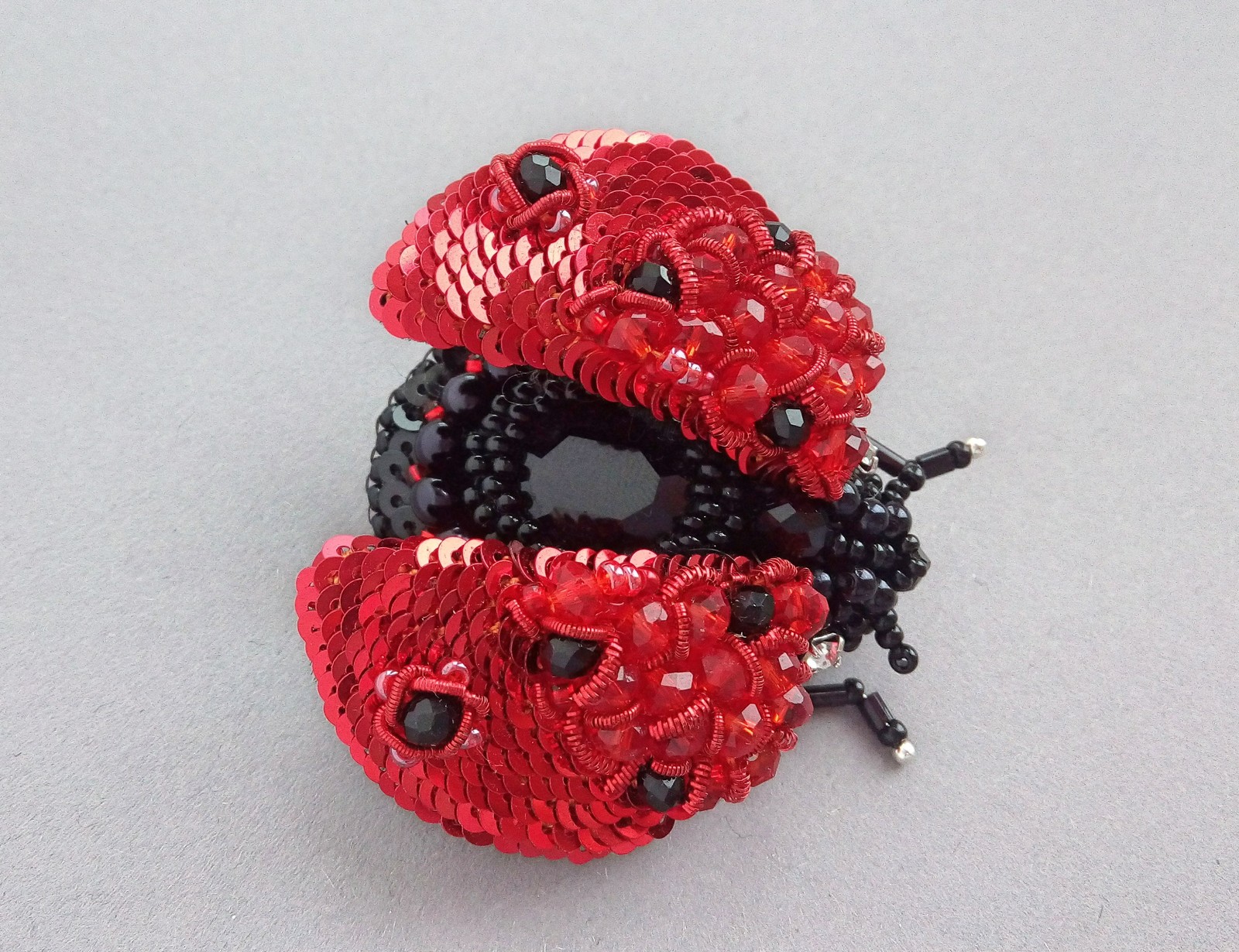 ladybug - My, DIY brooch, Brooch, ladybug, , Longpost