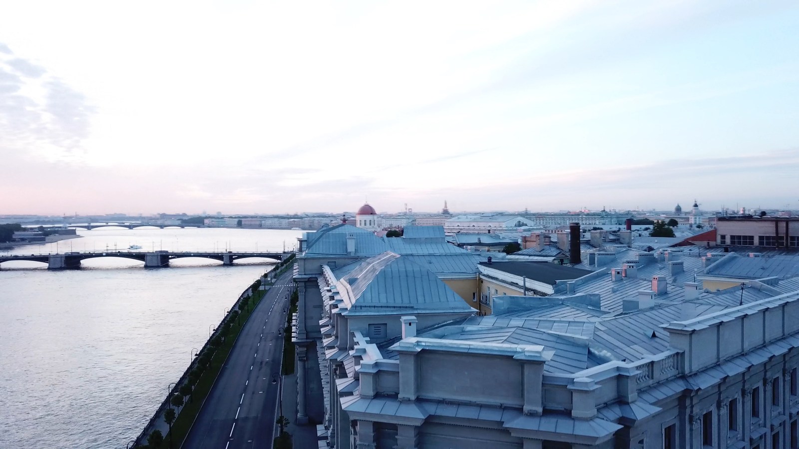 Dawn in St. Petersburg. City center. Drone. Omon. - My, Saint Petersburg, dawn, Quadcopter, Copter, The sun, Longpost