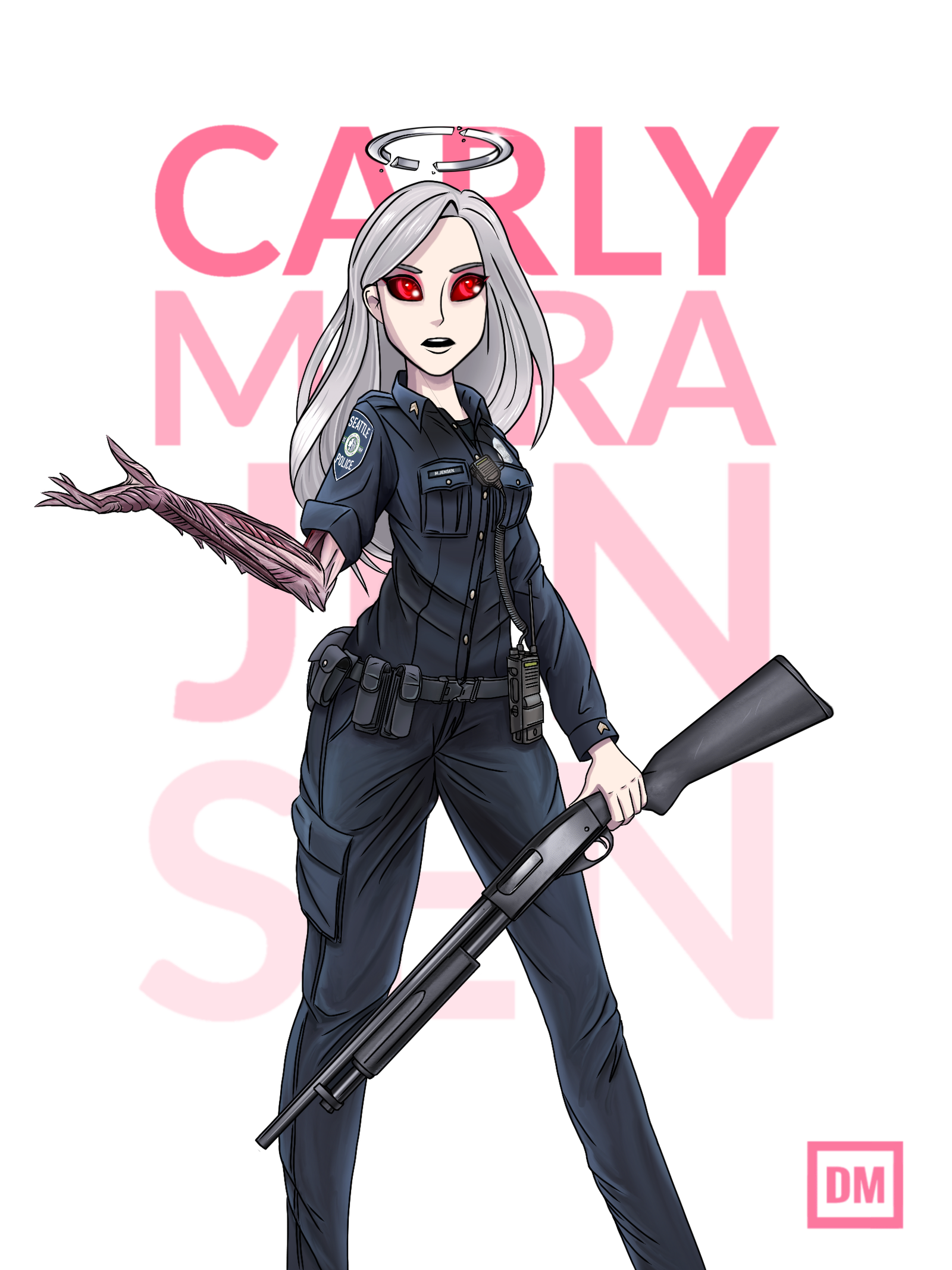 Officer Carly Jensen - My, Text, Drawing, Creation, Art, Story, My