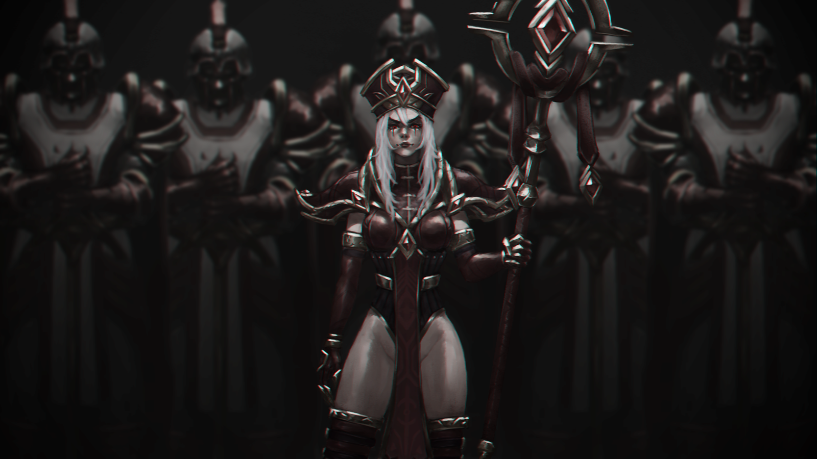 Whitemane - Bluecup, Whitemane, World of warcraft, HOTS, Art, Scarlet Order