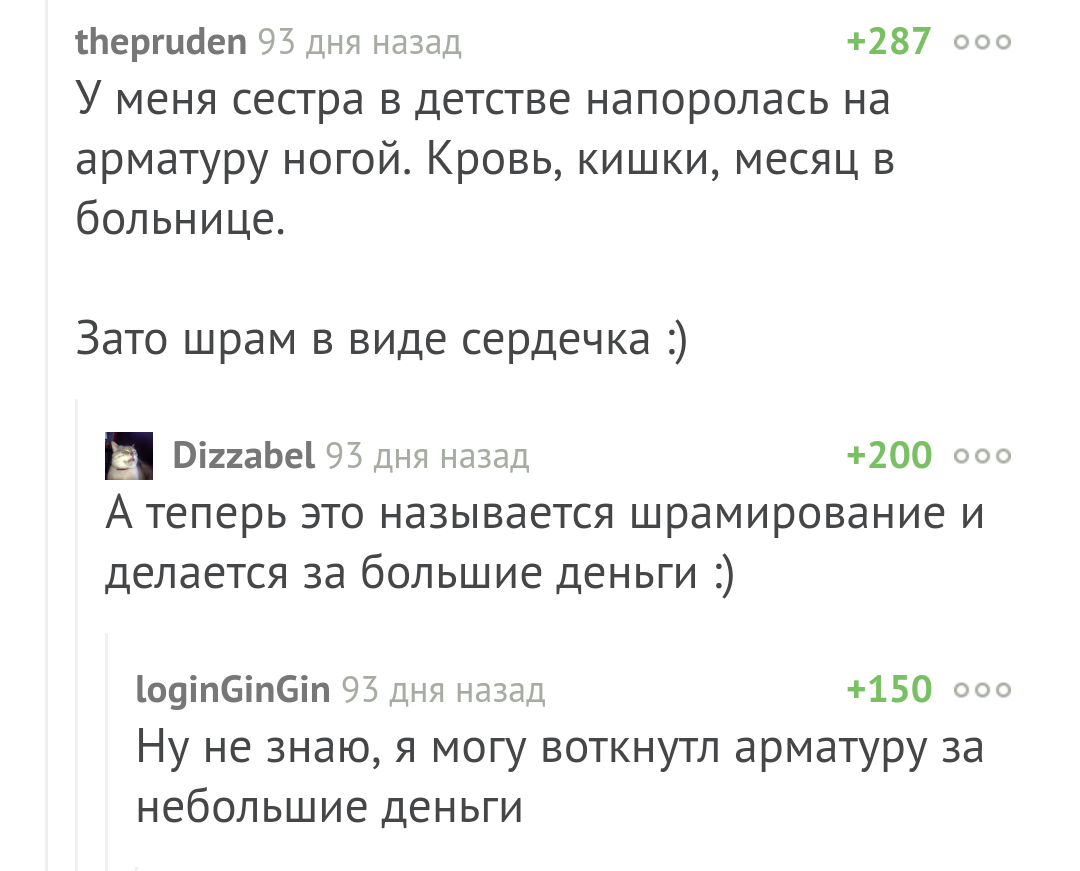 Шрамирование - Комментарии, Комментарии на Пикабу, Скриншот, Шрамирование, Шрам, Арматура