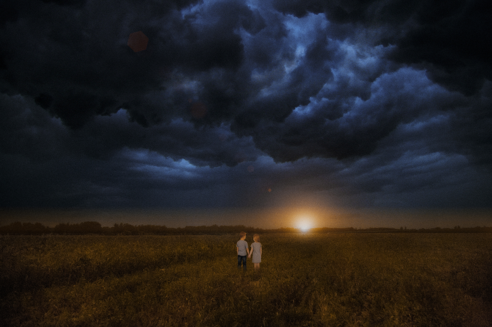 Atmosphere - My, Photoshop, Photoshop master, Thunderstorm, Sunset, Children