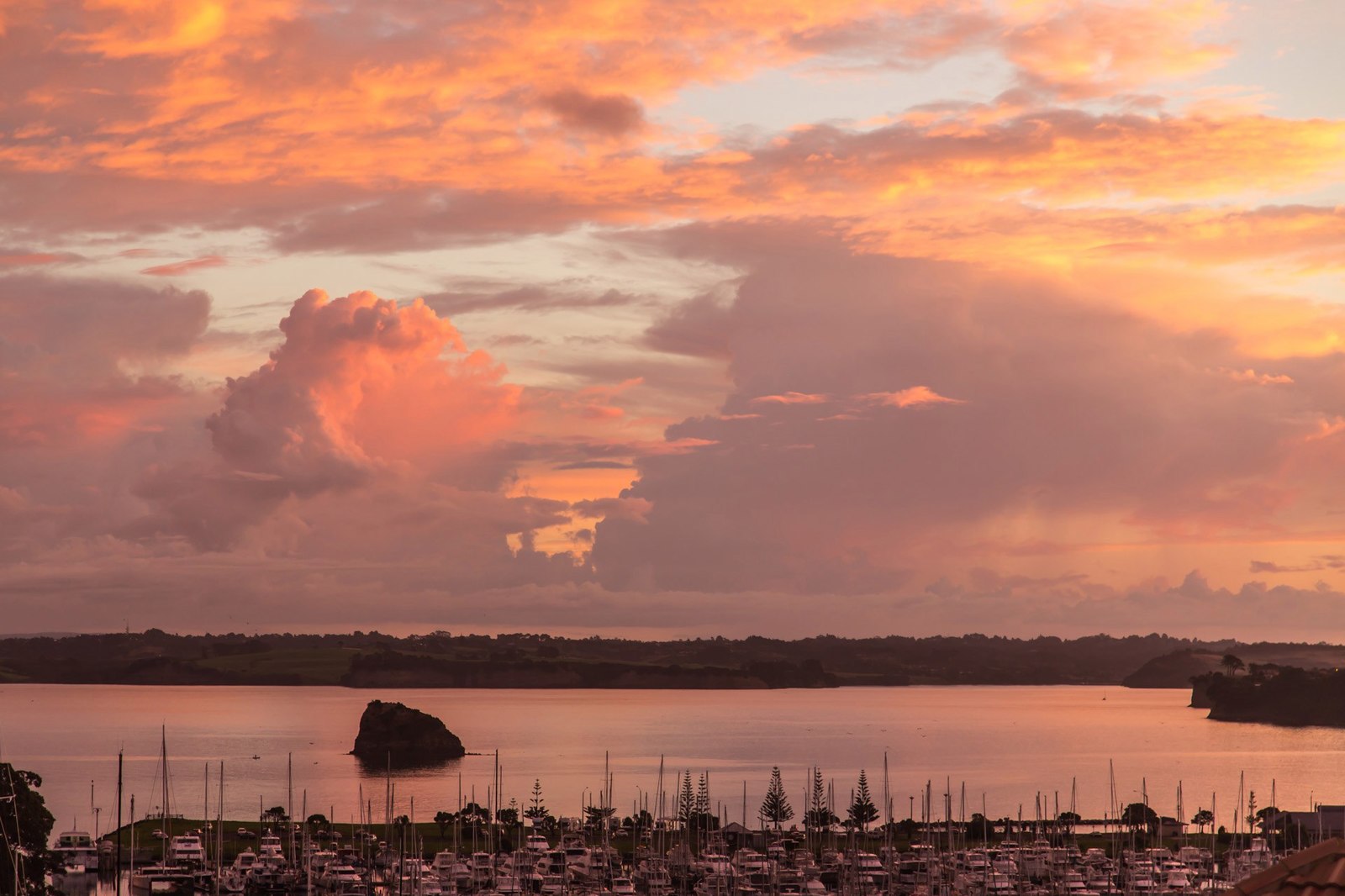 three sunsets - My, New Zealand, Sunset, Sea, Clouds, The photo