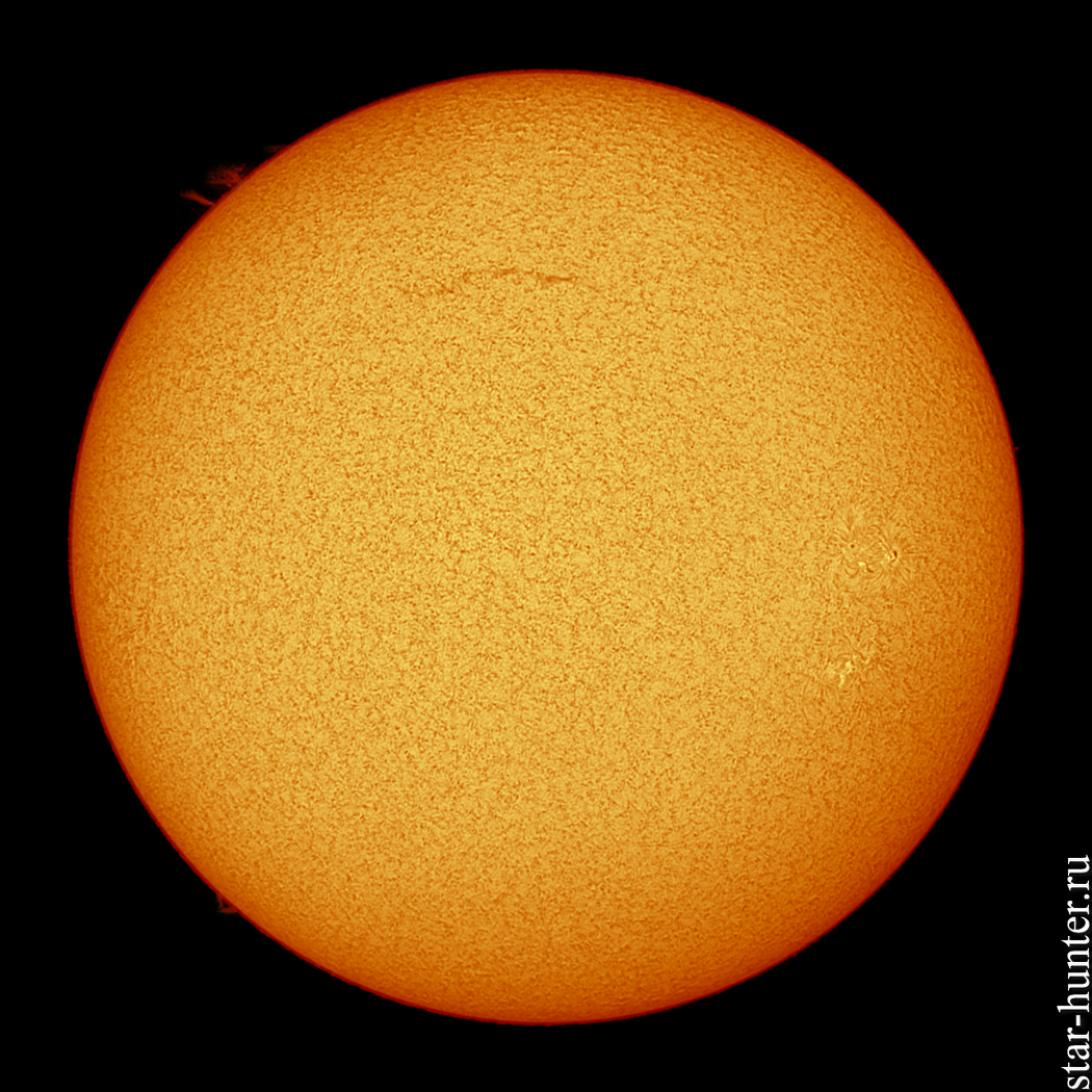 Sun in the hydrogen line, August 26, 2018, 11:12 am - My, The sun, Astrophoto, Astronomy, Space, Starhunter, Anapadvor