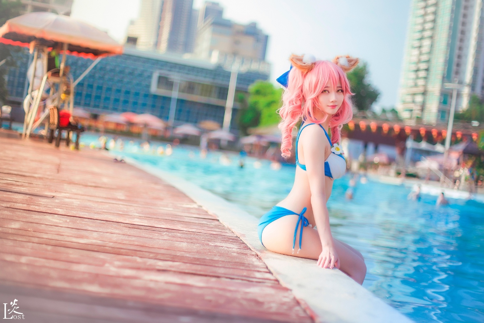 Tamamo-no-Mae - NSFW, Anime, Cosplay, Fate, Fate grand order, Tamamo no mae, Longpost, Tail, Strawberry