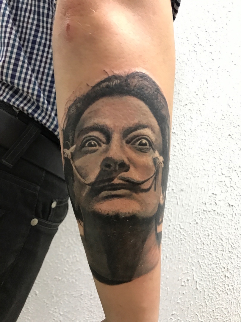 Ruined the skin yet :) - My, Tattoo, , Salvador Dali