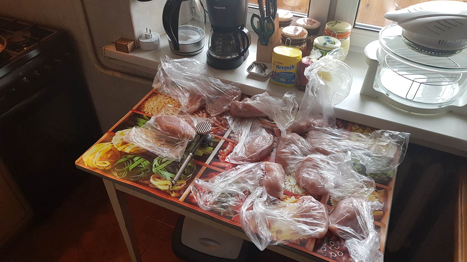 Preparing food for the month ahead - My, Cooking, Men's cooking, Blanks, Meat, Hen, Recipe, GIF, Longpost, Food