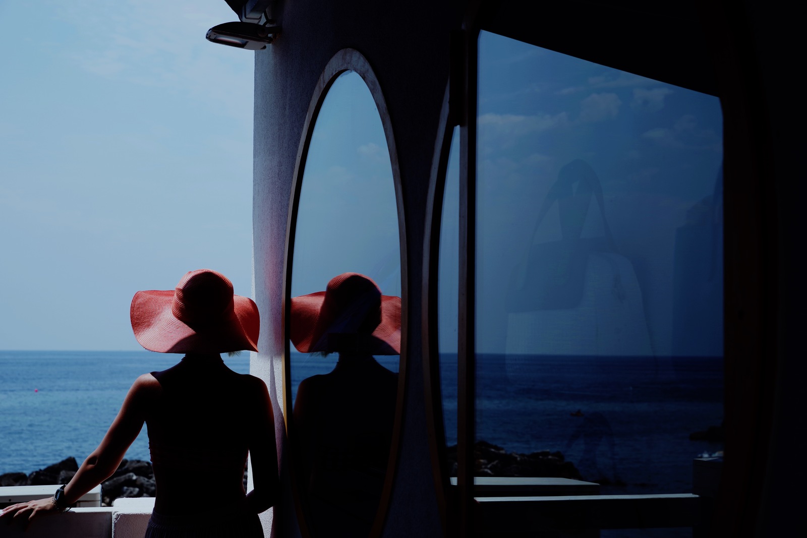 Italy - My, Pentax, Pentax k-1ii, Italy, Ischia, Beautiful girl, Hat, Reflection