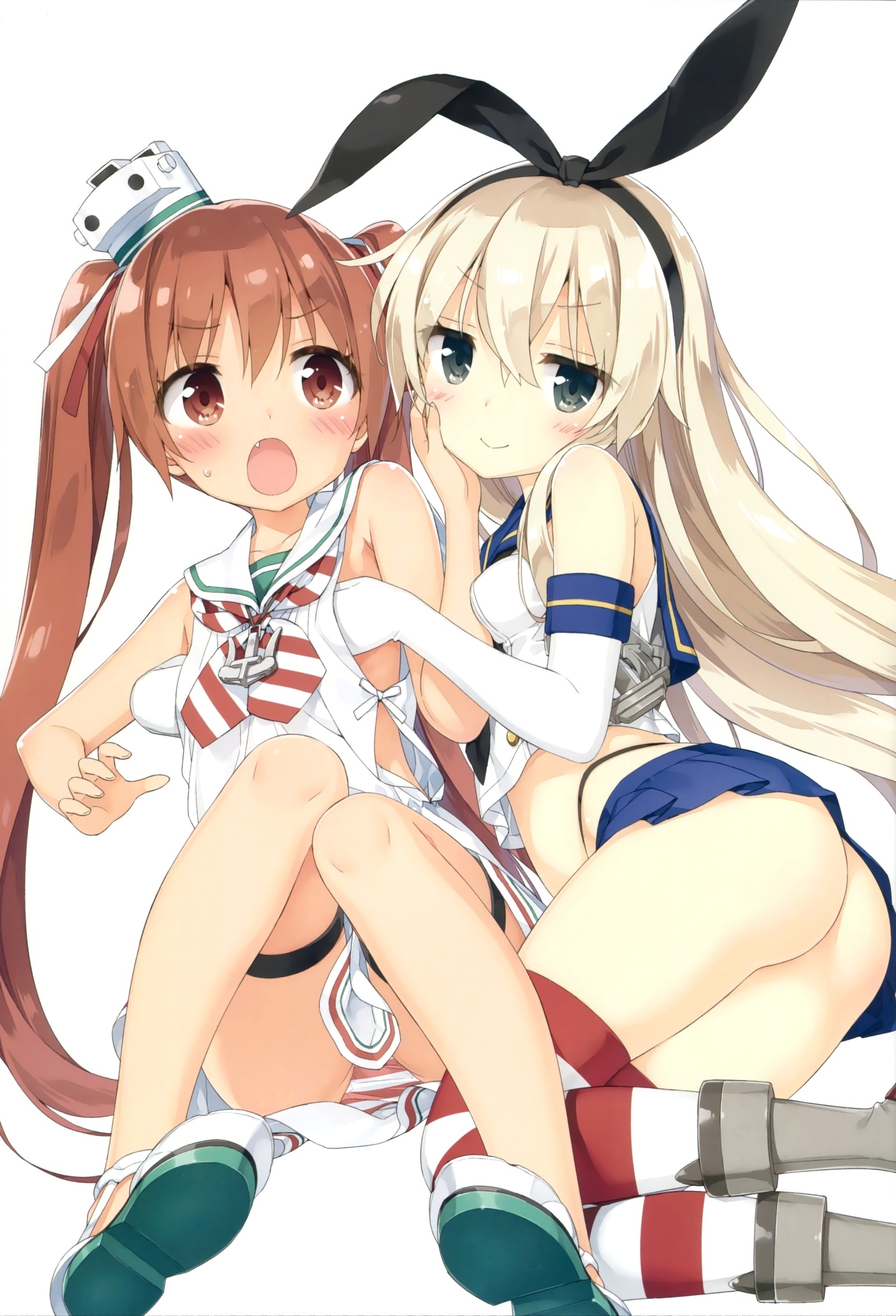 Libeccio & Shimakaze - NSFW, Kantai Collection, Libeccio, Shimakaze, Этти, Anime Art, Аниме