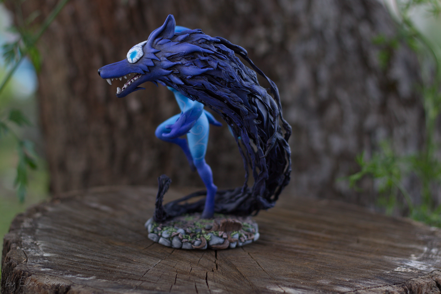 Kindred (League of Legends) - velvet plastic figure - My, Needlework with process, League of legends, Kindred, Figurine, Лепка, Handmade, Velvet plastic, , Video, Longpost, Figurines