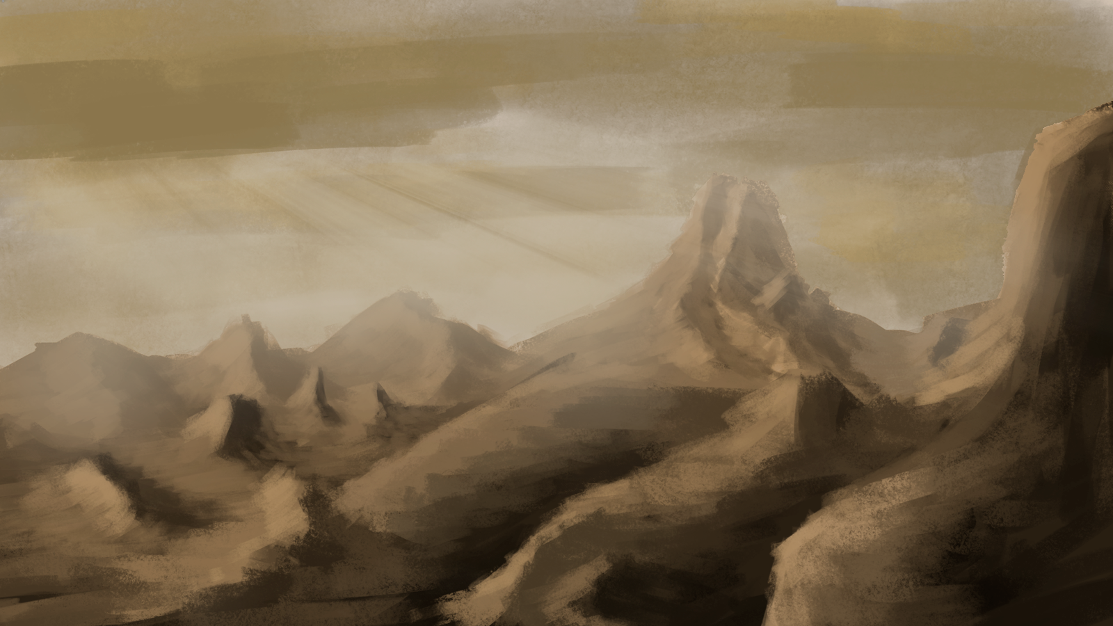 SPEEDPAINTING - My, Art, Digital drawing, Drawing, Sketch, The mountains