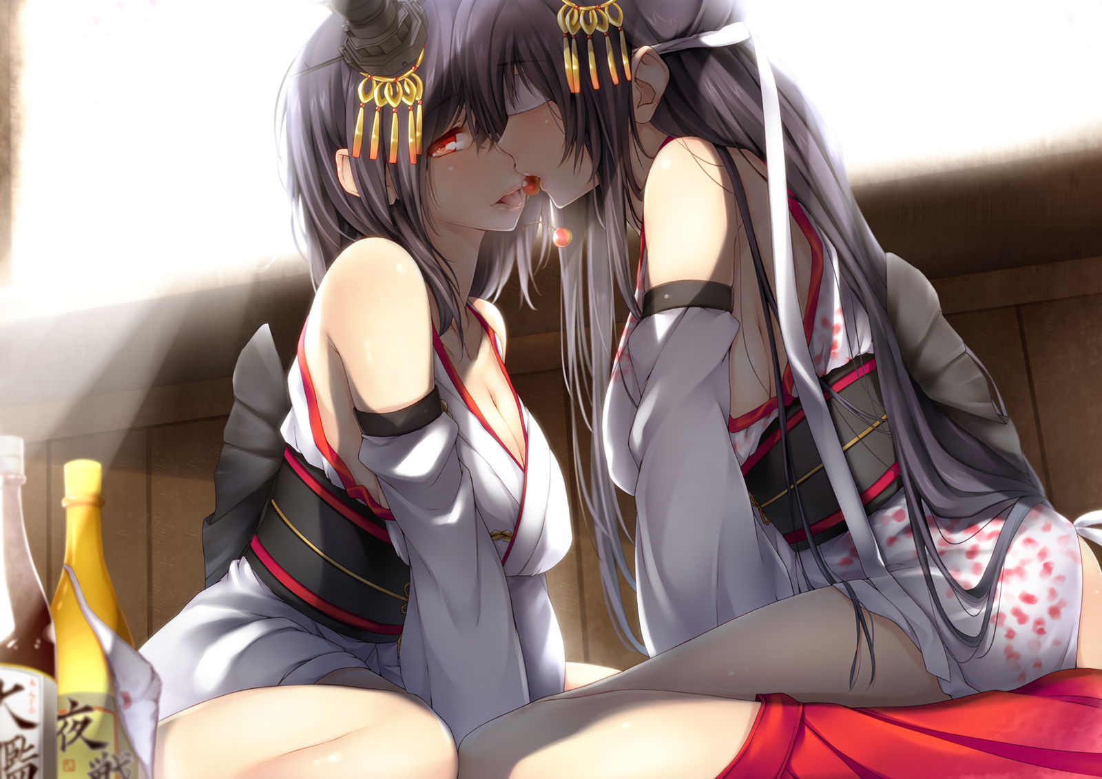 Fusou & Yamashiro - NSFW, Kantai Collection, Fusou, Yamashiro, Yuri, Anime Art, Аниме, Этти