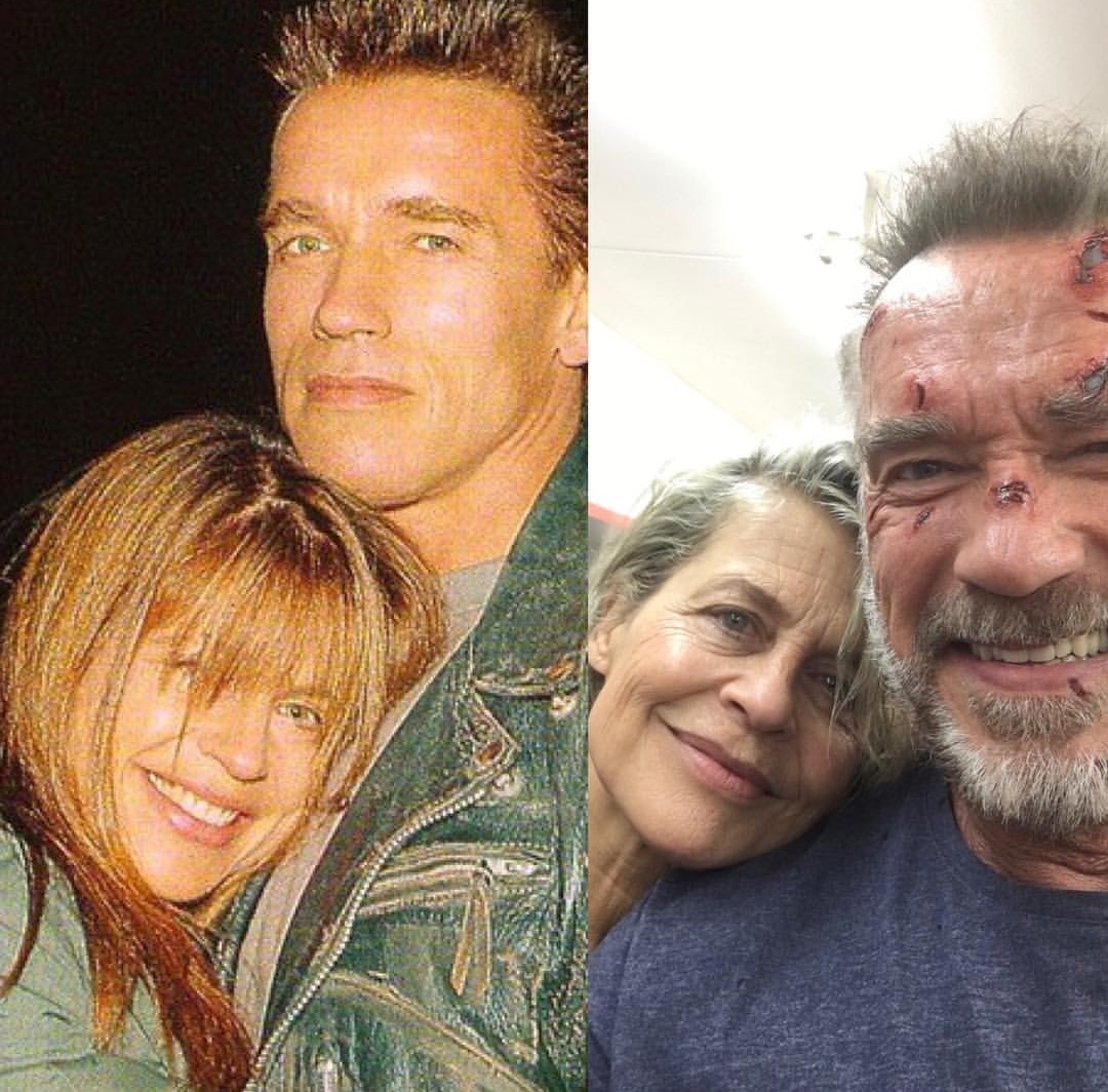 Photo from Arnold's Twitter - Linda Hamilton, Arnold Schwarzenegger, Terminator