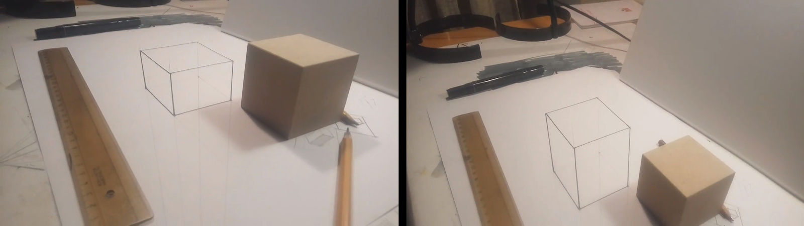 3d drawing. cube. How to learn to draw? - My, Curved Line, 3D graphics, Video, Longpost