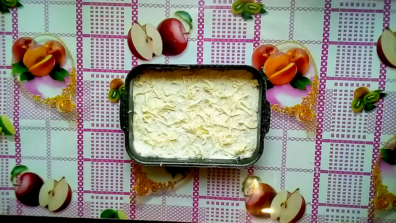 Bulk pie with apples - My, Cooking, Pie, Apples, Bakery products, Dessert, Sweets, Recipe, Video, Longpost