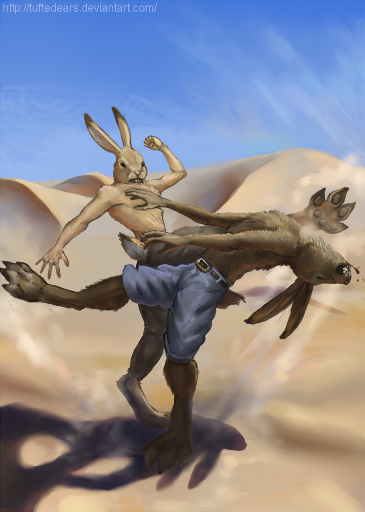 Bdyyyyyyyyyyy... - Furry, Hare, Digital drawing, Fight, Overgrowth, Games