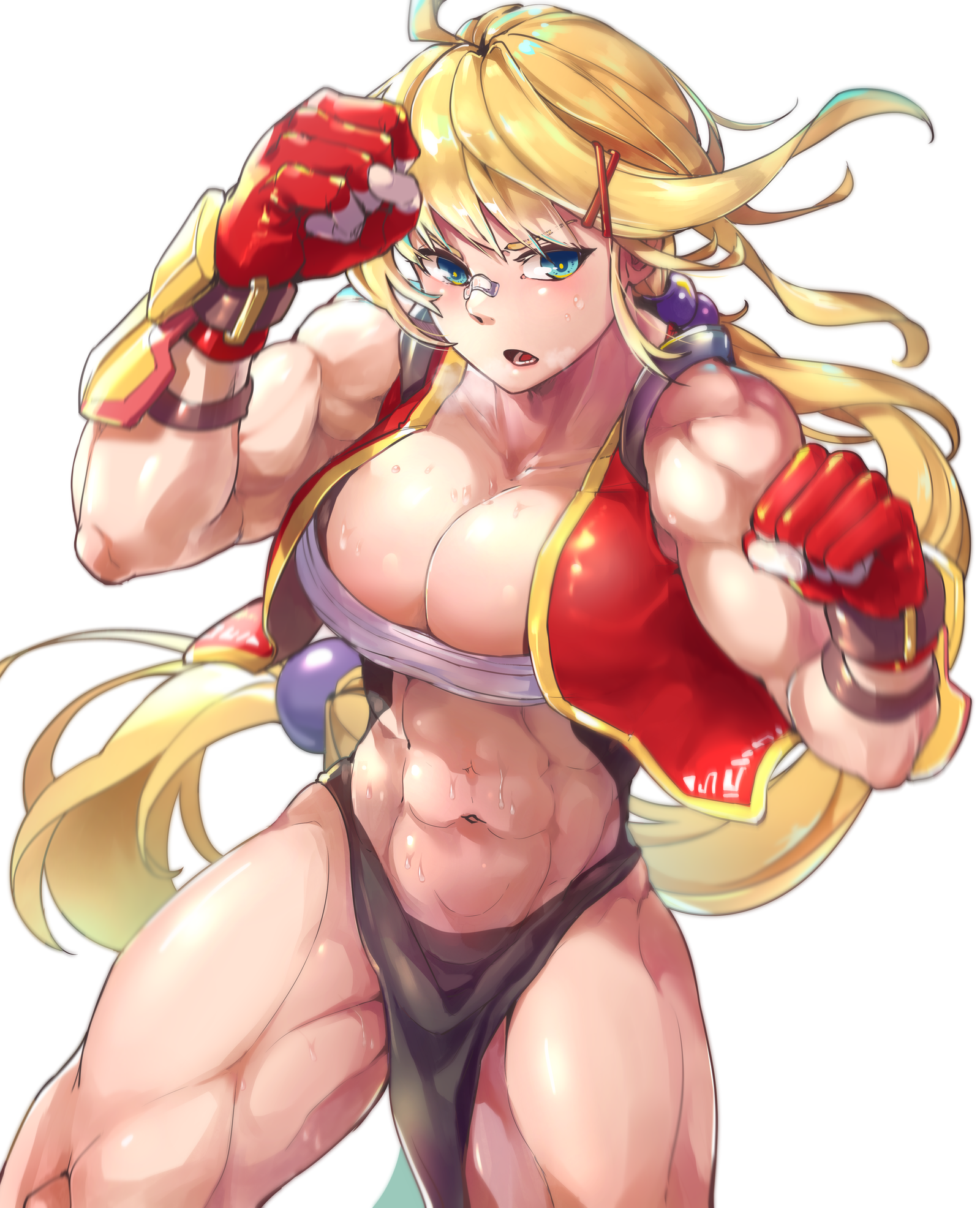 Fighter - Mr lime, Art, Strong girl, Anime, Anime art, Anime original, Sports girls, Longpost