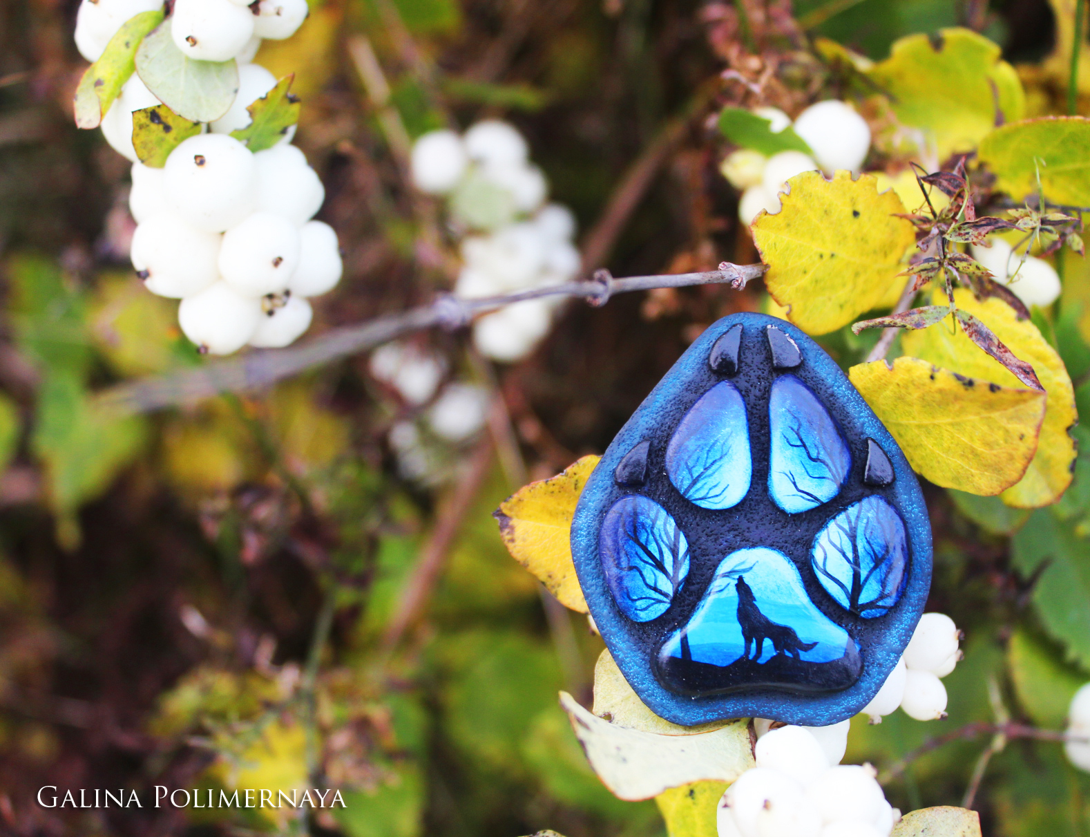 Series of brooches with animal tracks - My, Handmade, Brooch, Fox, The Bears, Handmade, Needlework without process, Wolf, Polymer clay, Longpost