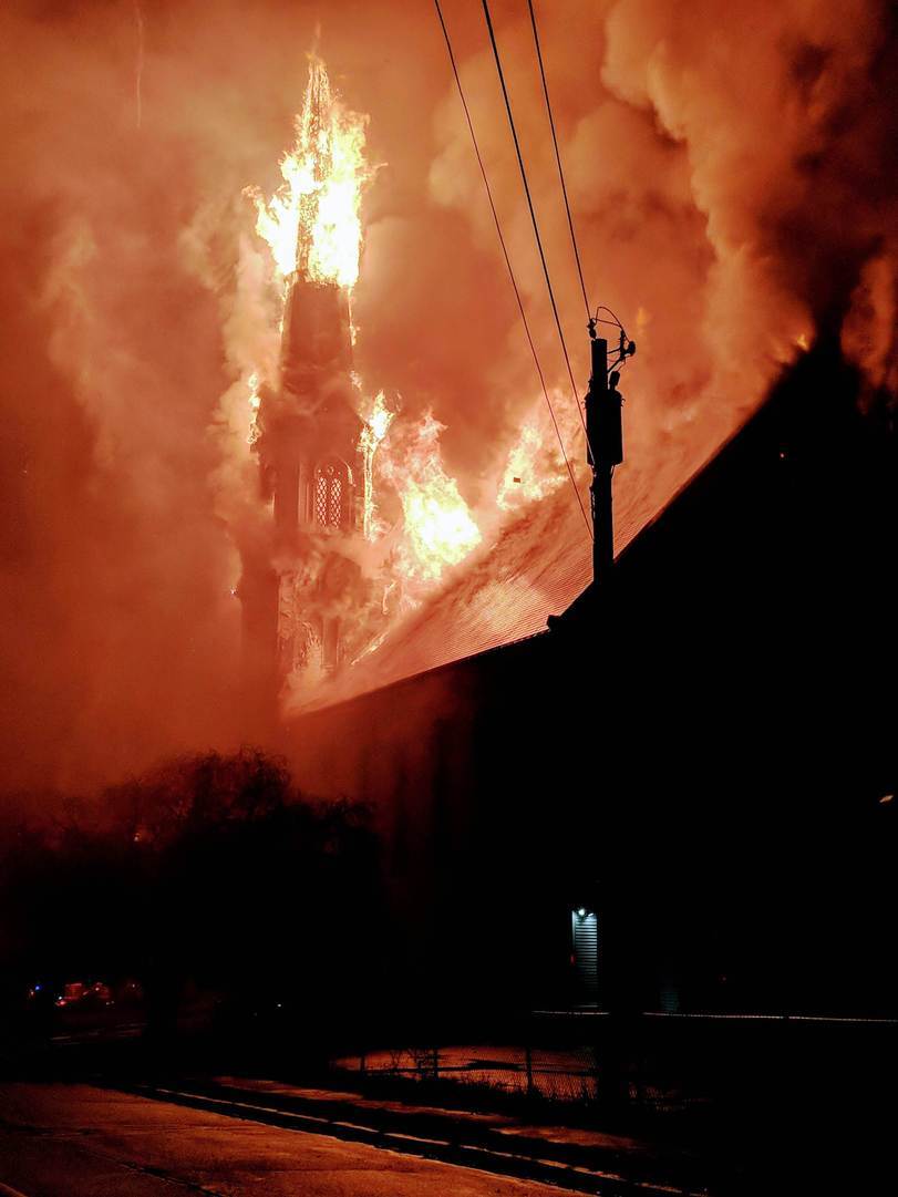 Atmospheric photo - Church, Fire, USA, The photo