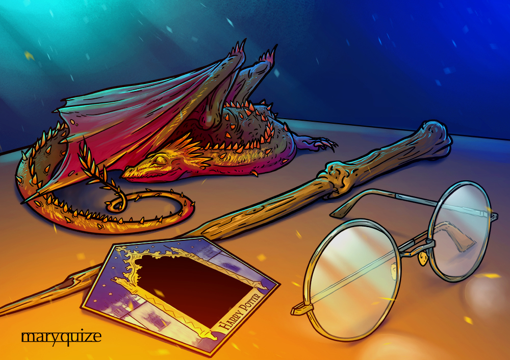 What if... - My, , The Dragon, Harry Potter, Magic wand, Theory, Art, Fan art, Illustrations