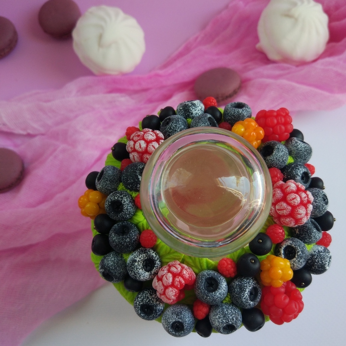 Sugar bowl or jar for sweets =) - My, Polymer clay, Berries, Handmade, Sugar bowl