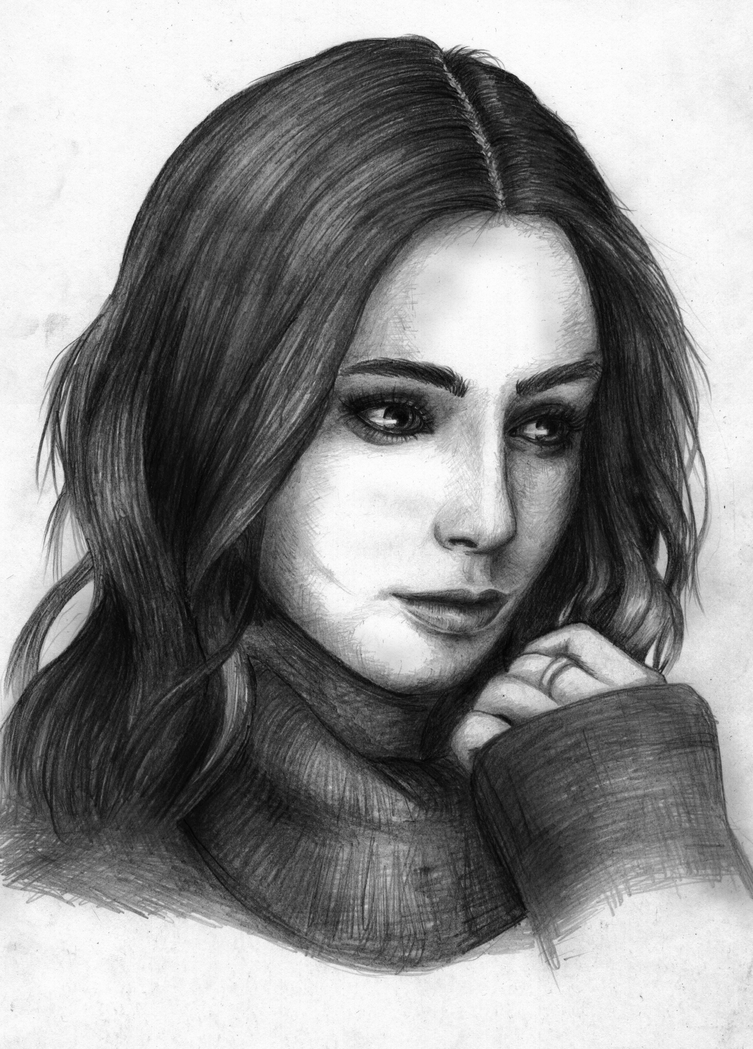 I decided to share, my wife is trying to draw. - My, Pencil drawing, Drawing, Painting, Portrait