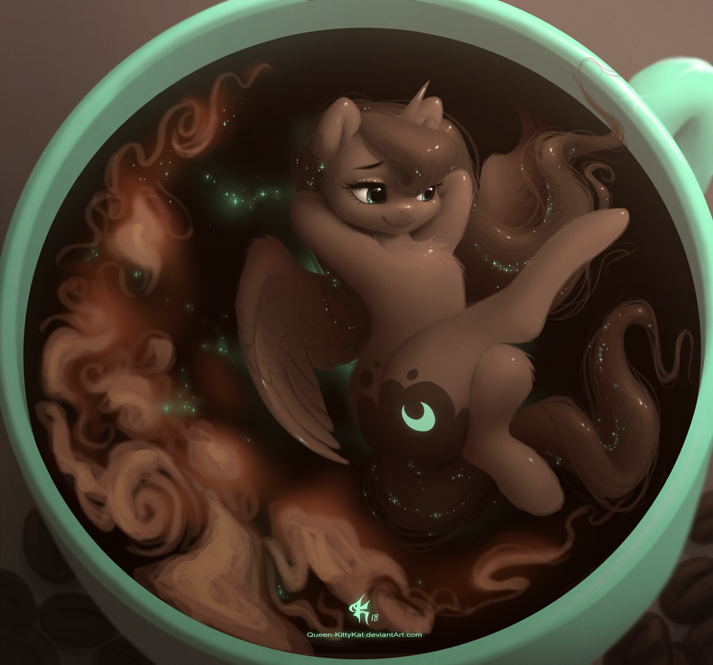 Cosmic Latte - My Little Pony, Princess Luna, Кофе, Латте, Katputze