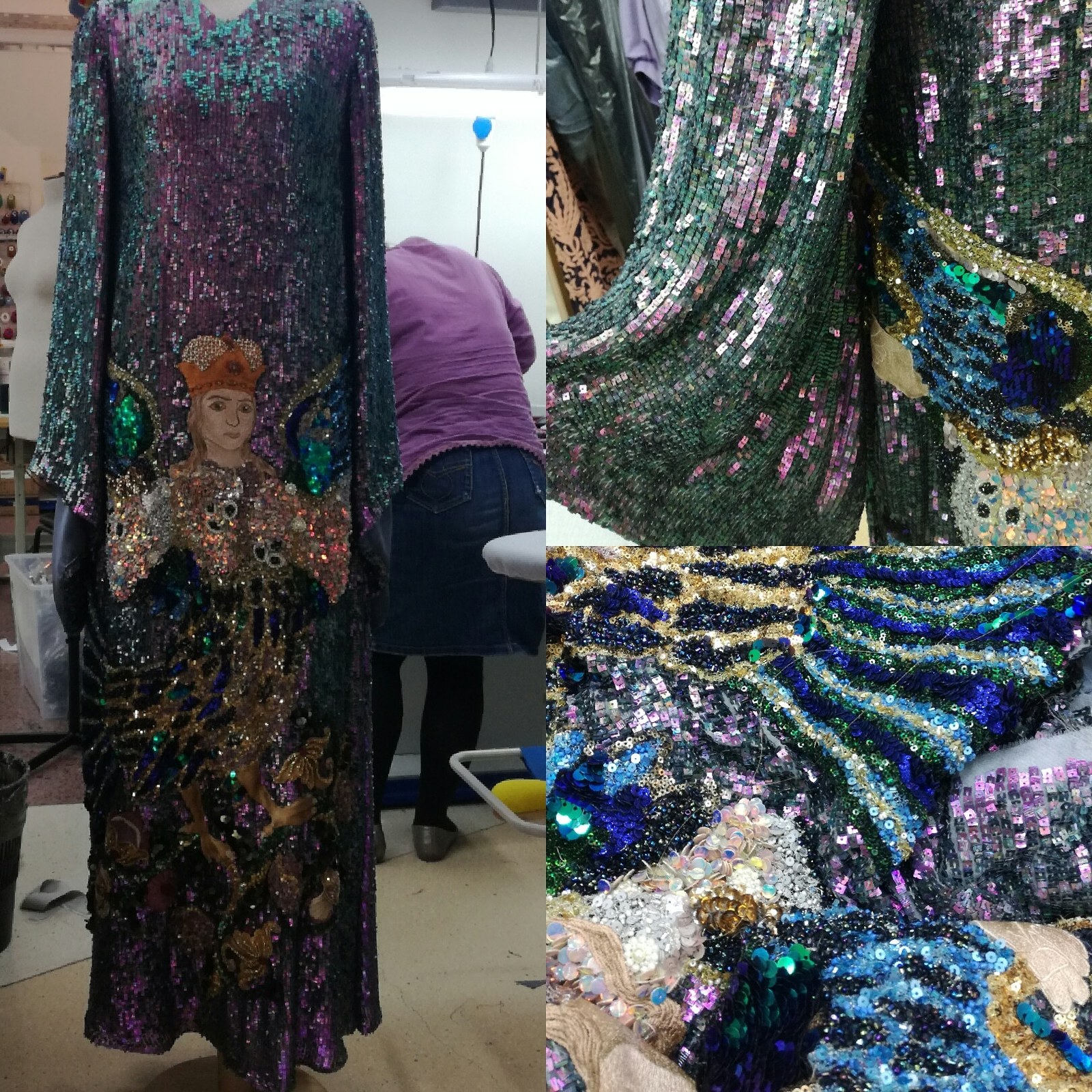 When the dress flies to the Emirates, but you don't. - My, The dress, Sequins, With your own hands, Needlework without process, Studio, Embroidery, Longpost