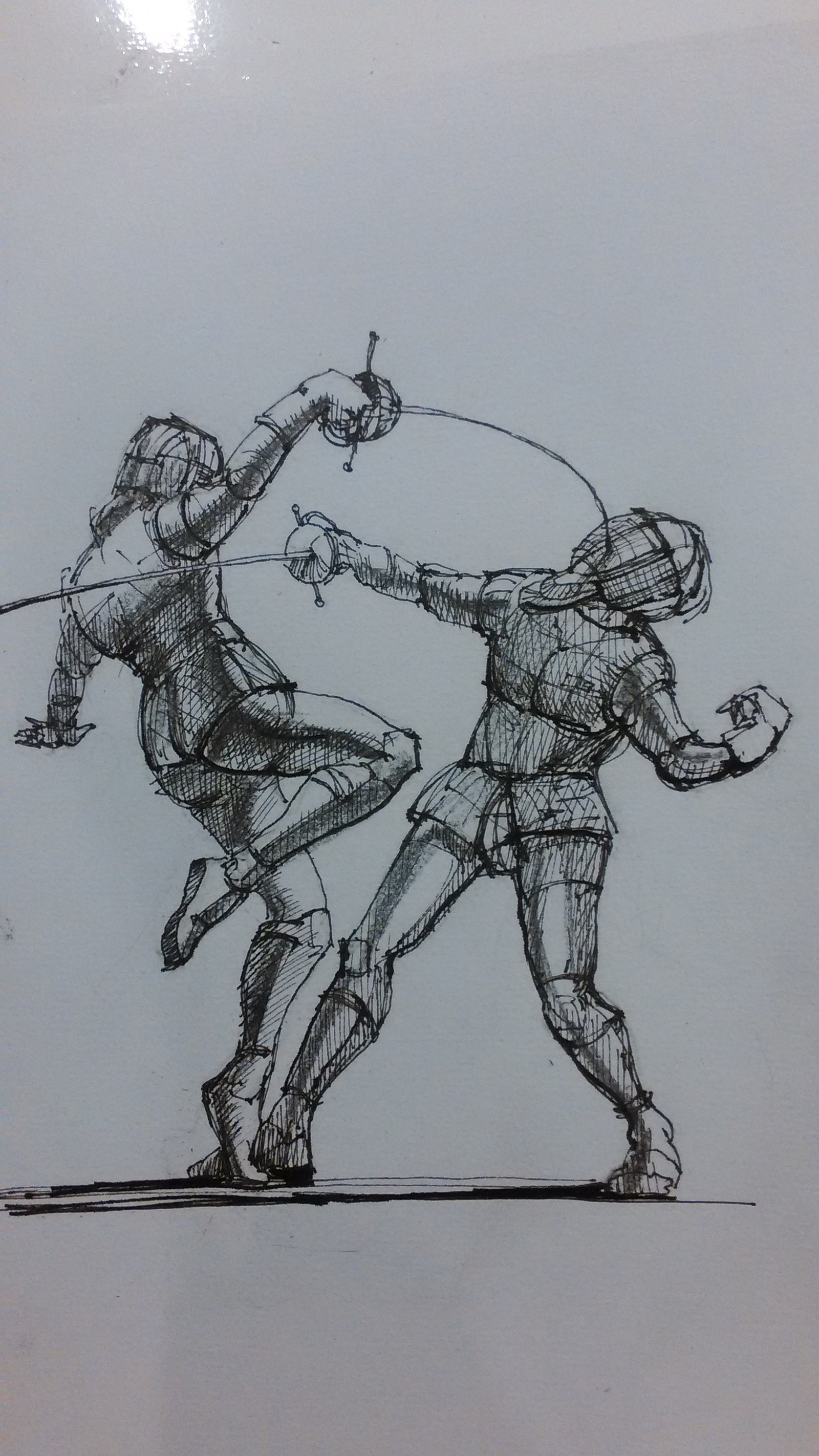 fencing fencing fencing - My, Drawing, Sketch, Duel, , Hema, Rapier, Longpost