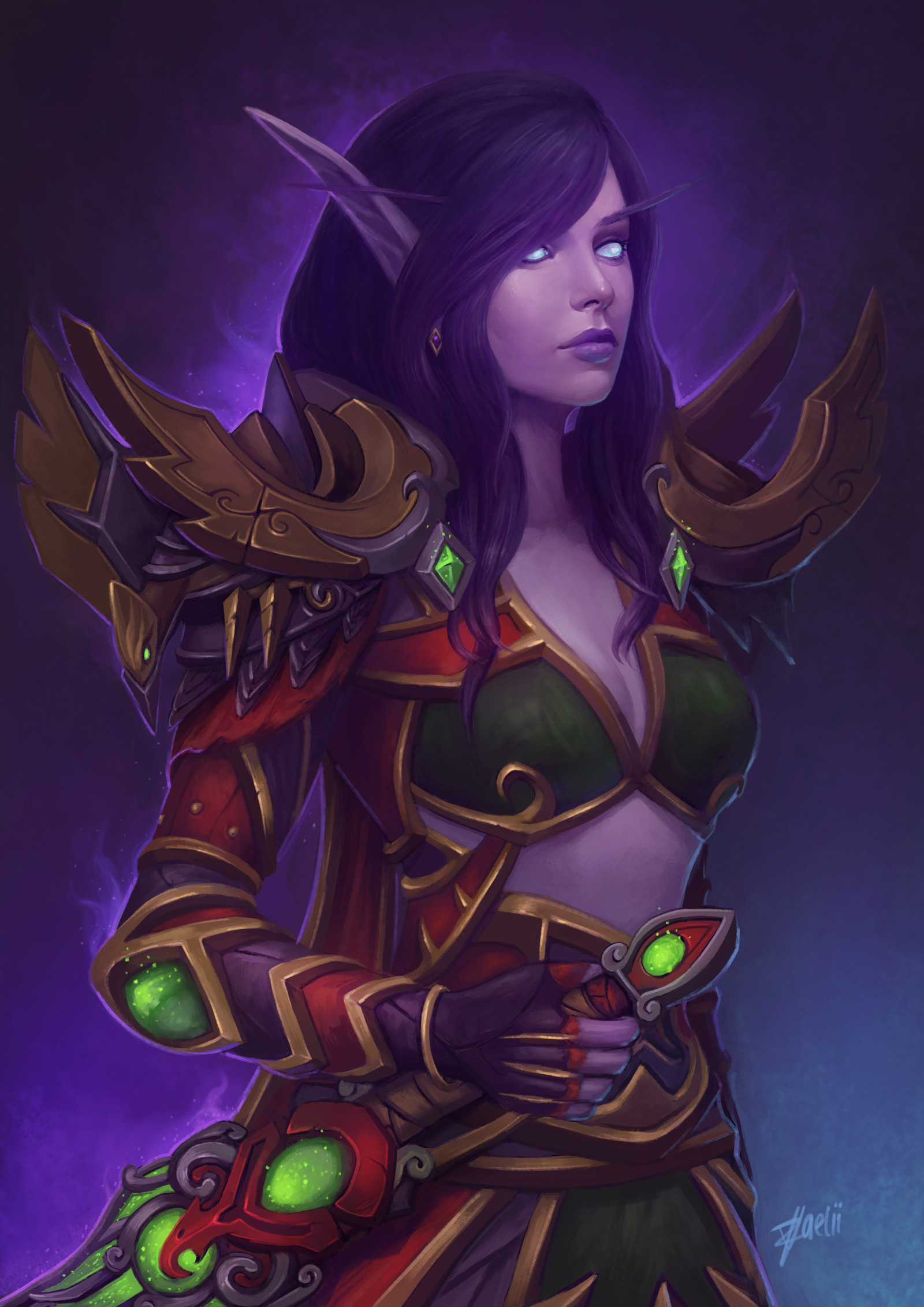 Ren'dorei Mage by Zaelii - Rendorei, Эльфы бездны, World of Warcraft, Blizzard, Artstation