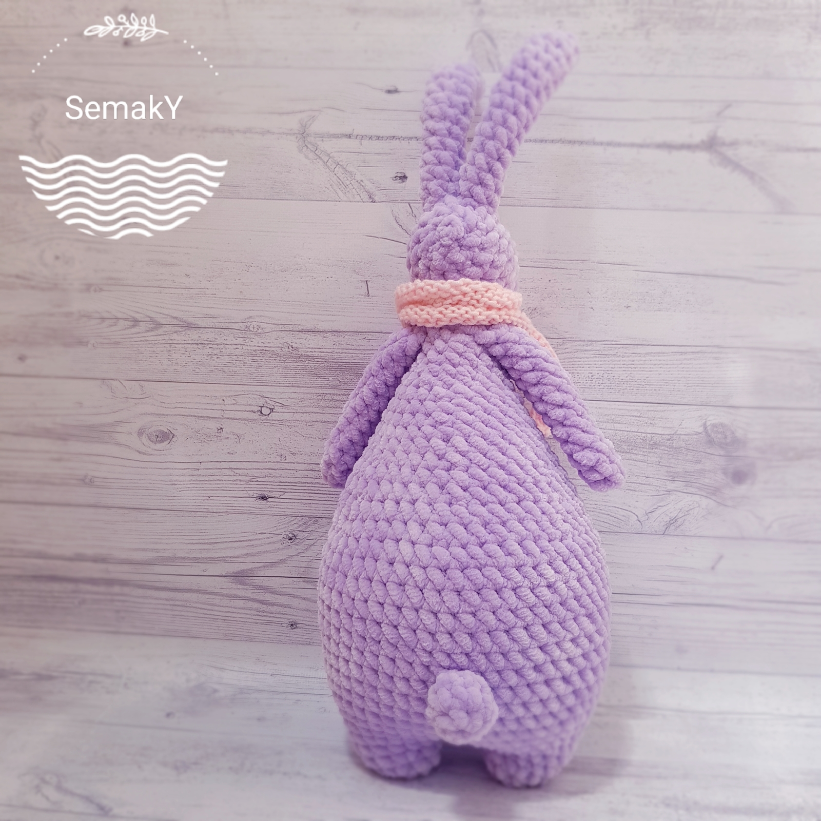 Lilac Hare Borya - My, Knitting, Crochet, Knitted toys, Soft toy, Hobby, Needlework without process, Longpost