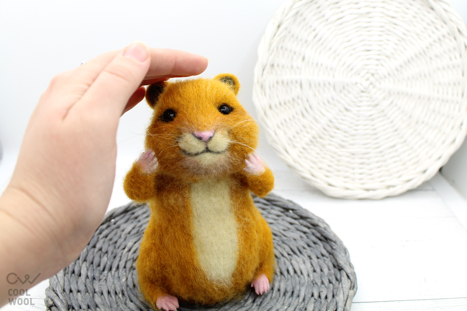 wool hamster - My, Longpost, Hamster, Wool, Dry felting, Needlework without process