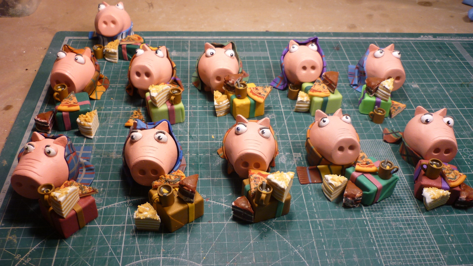 Pigs - My, Needlework without process, Polymer clay, Longpost